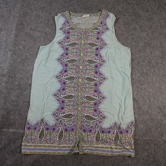 J. Jill Tops - J. Jill Top Womens Small/Medium? Tunic Tank Sleeveless Paisley Floral Button Up‎